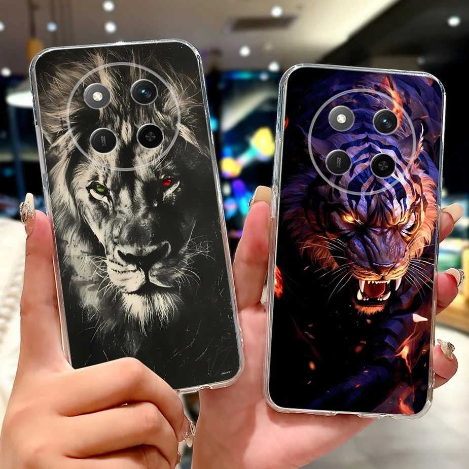 Colorful Painted Clear Silicone Case for Honor Smartphone - Soft Protective Cover