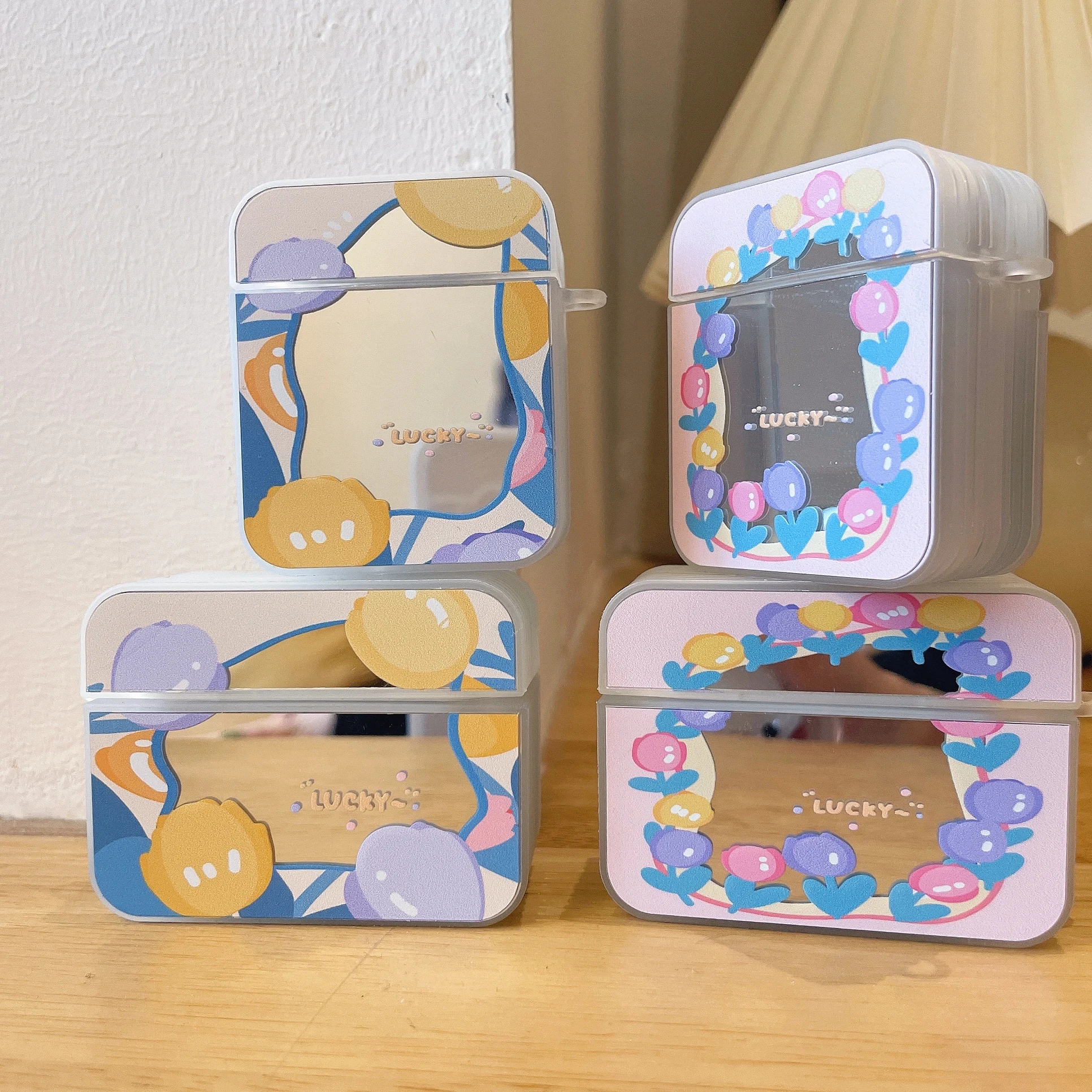 

Чехол для наушников Apple AirPods 1 2 3 Pro, милый зеркальный защитный чехол для наушников с цветочным рисунком, футляр для зарядки, силиконовый чехол