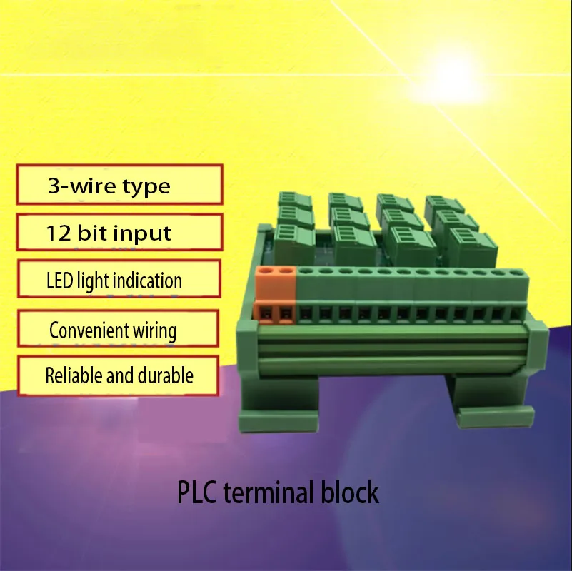 

PLC12 channel 2-wire 3-wire NPN input spring wiring IO photoelectric proximity magnetic switch sensor terminal block YB-M612