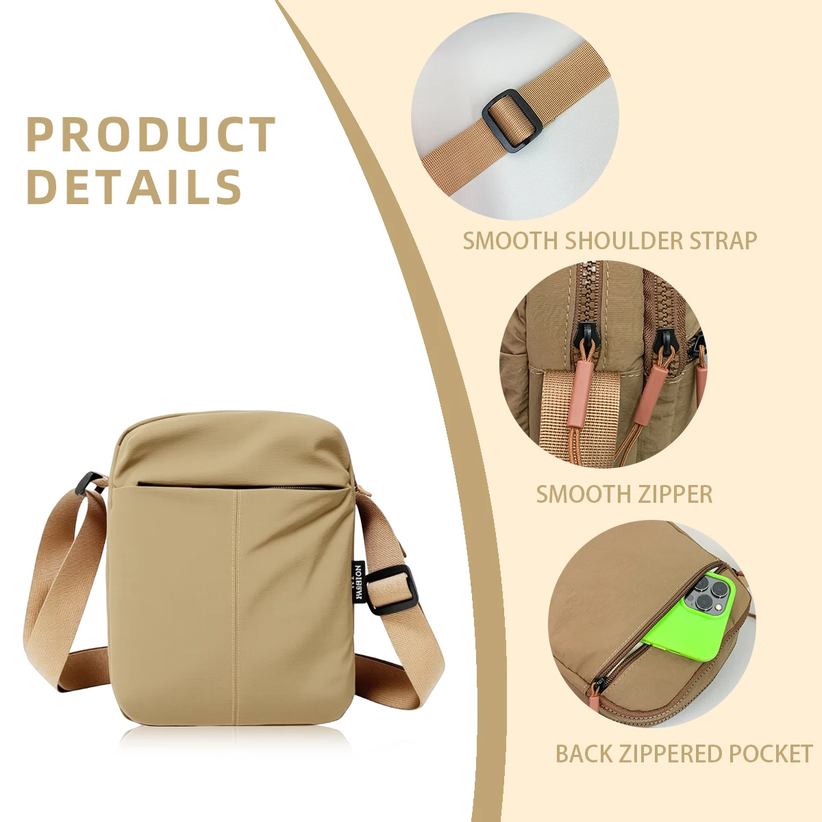 Lightweight Travel Crossbody Bag for Women 2025 New Fashion High-Looking Large Capacity Versatile Casual Shoulder Bag for Students Shopping, Cycling and Hiking