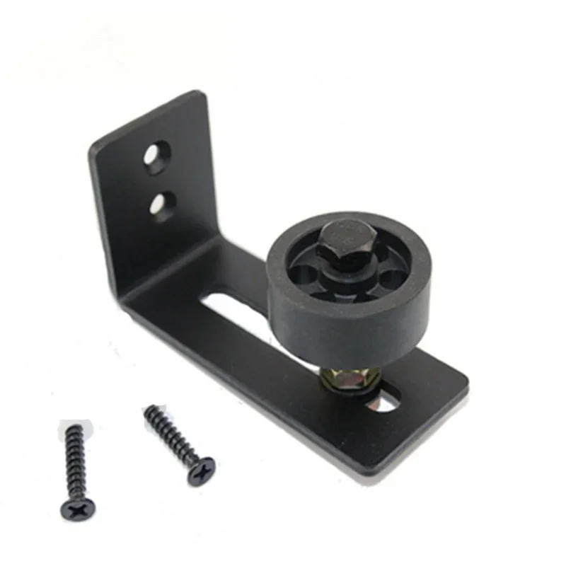 Carbon steel Adjustable Black Powder Coated Bottom Floor Guide Stay Roller Barn Door Hardware