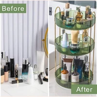 ABJY-3 Tier High-Capacity Rotating Makeup Organizer 360° Rotation Make Up Organizer Box Cosmetic Organizer 2