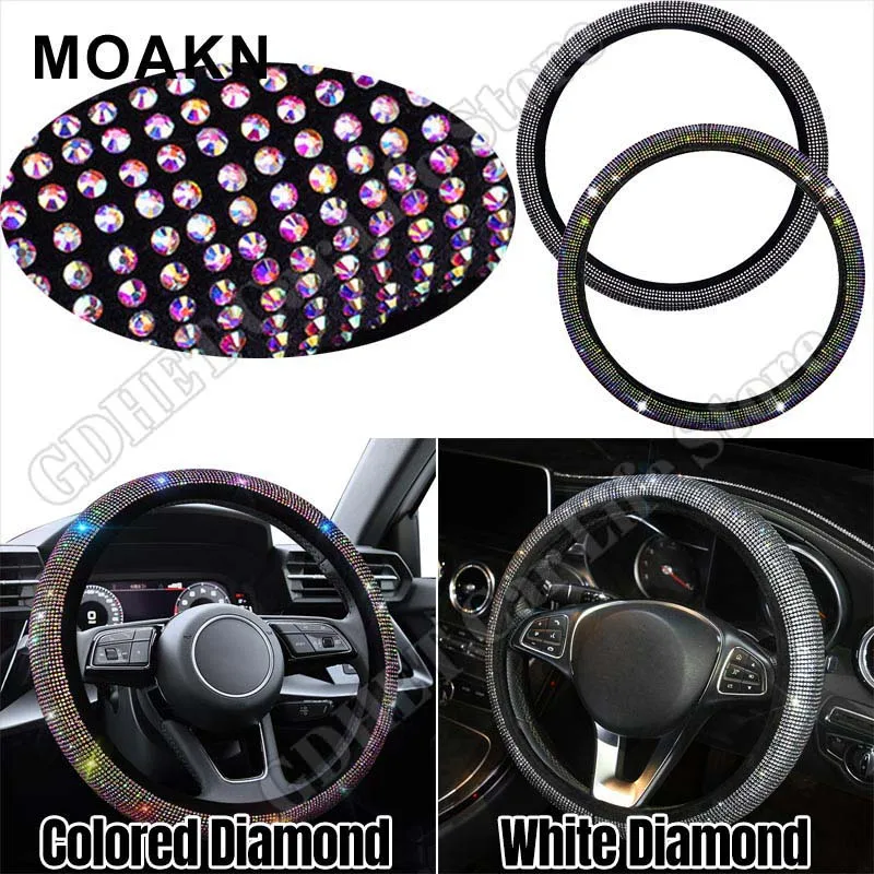 Car Steering Wheel Cover With Crystal Diamond Sparkling 38cm Car Suv  Steering Wheel Protector Covers Auto Decoration Accessories - AliExpress