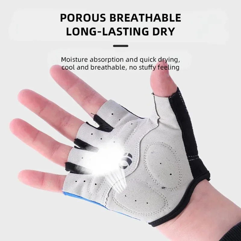 Cycling Gloves Anti Slip Shock Absorbing Breathable Half Finger Sports Training Bike Gloves Cycling Gear for Men Women