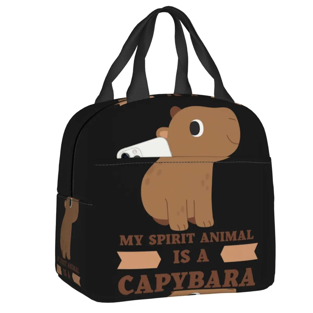 

My Spirit Animal Is A Capybara Lovers Insulated Lunch Bag for Women Leakproof Thermal Cooler Bento Box Kids School Children