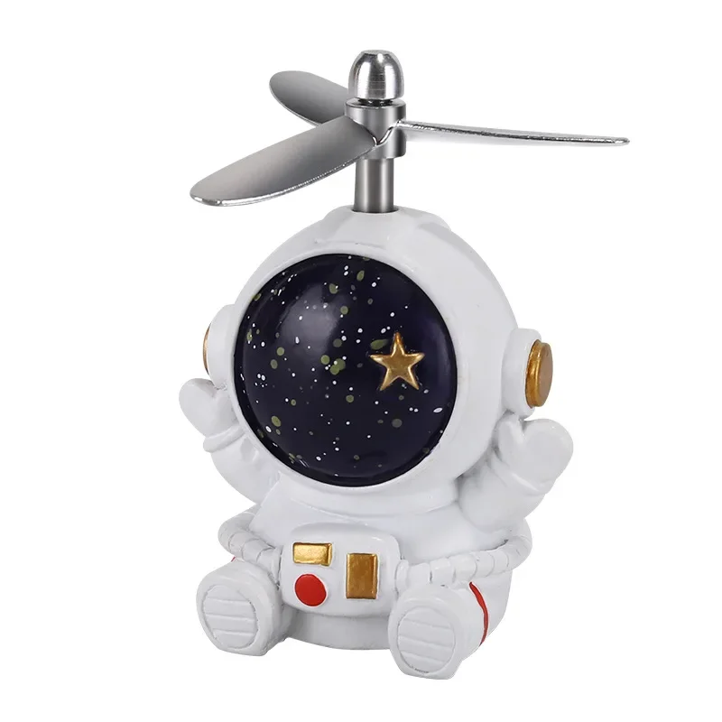 Motorbike MTB Scooter Handle Decoration Creative Astronaut with Bandage Cycling Accessories Spaceman with Rotatable Propeller- bicycle accessories
