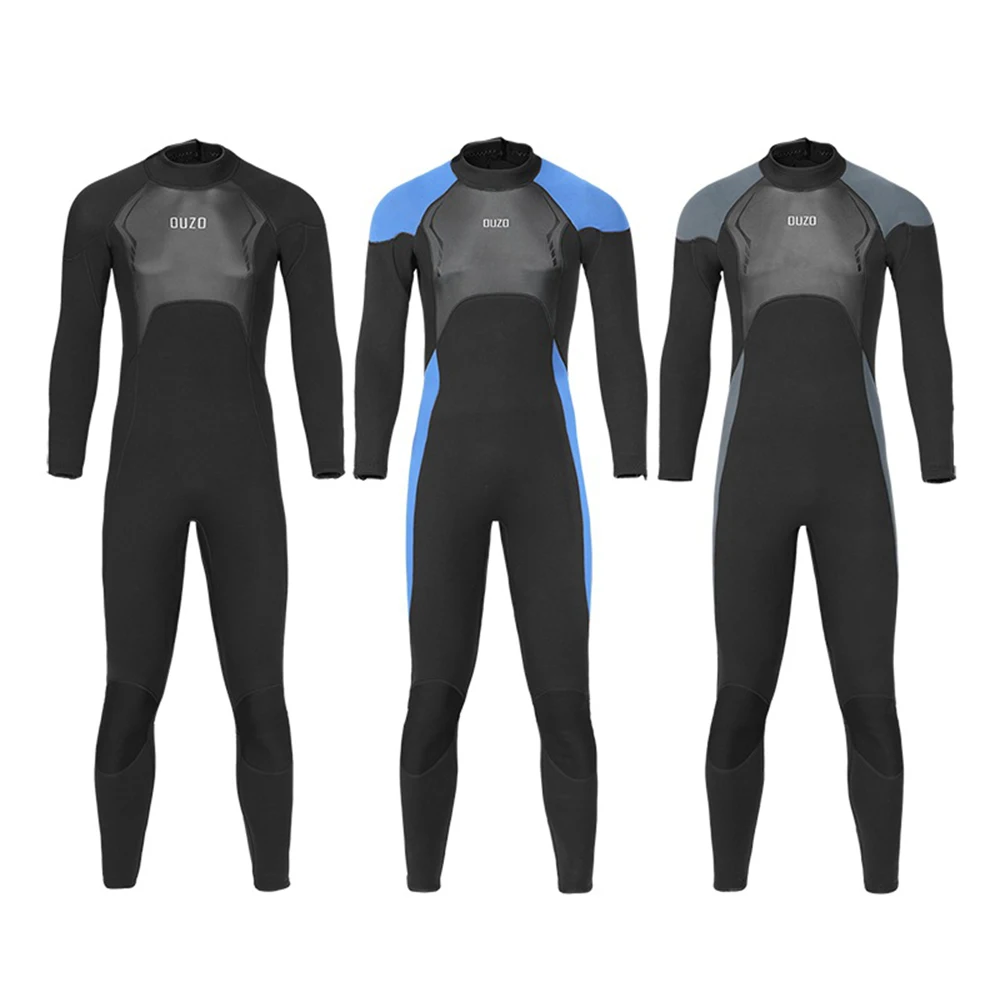 

2023 Men's 3MM Neoprene Wetsuit Fashion One Piece Long Sleeve Thickening Warm Cold Protection Snorkeling Surfing Wetsuit