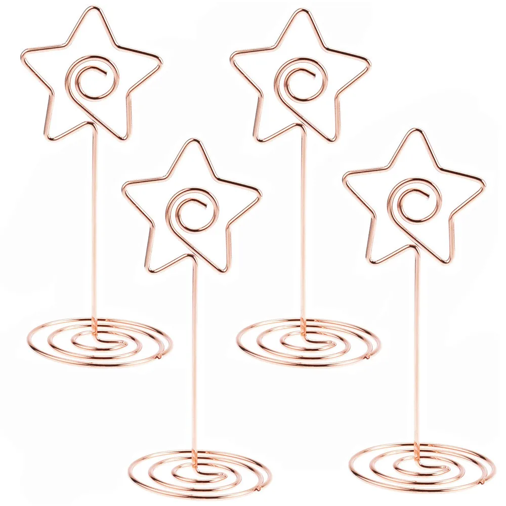 

10PCS/Set Table Card Holder Memo Number Photo Clip Stand For Wedding Party Meetings Christmas Communion Star Shape