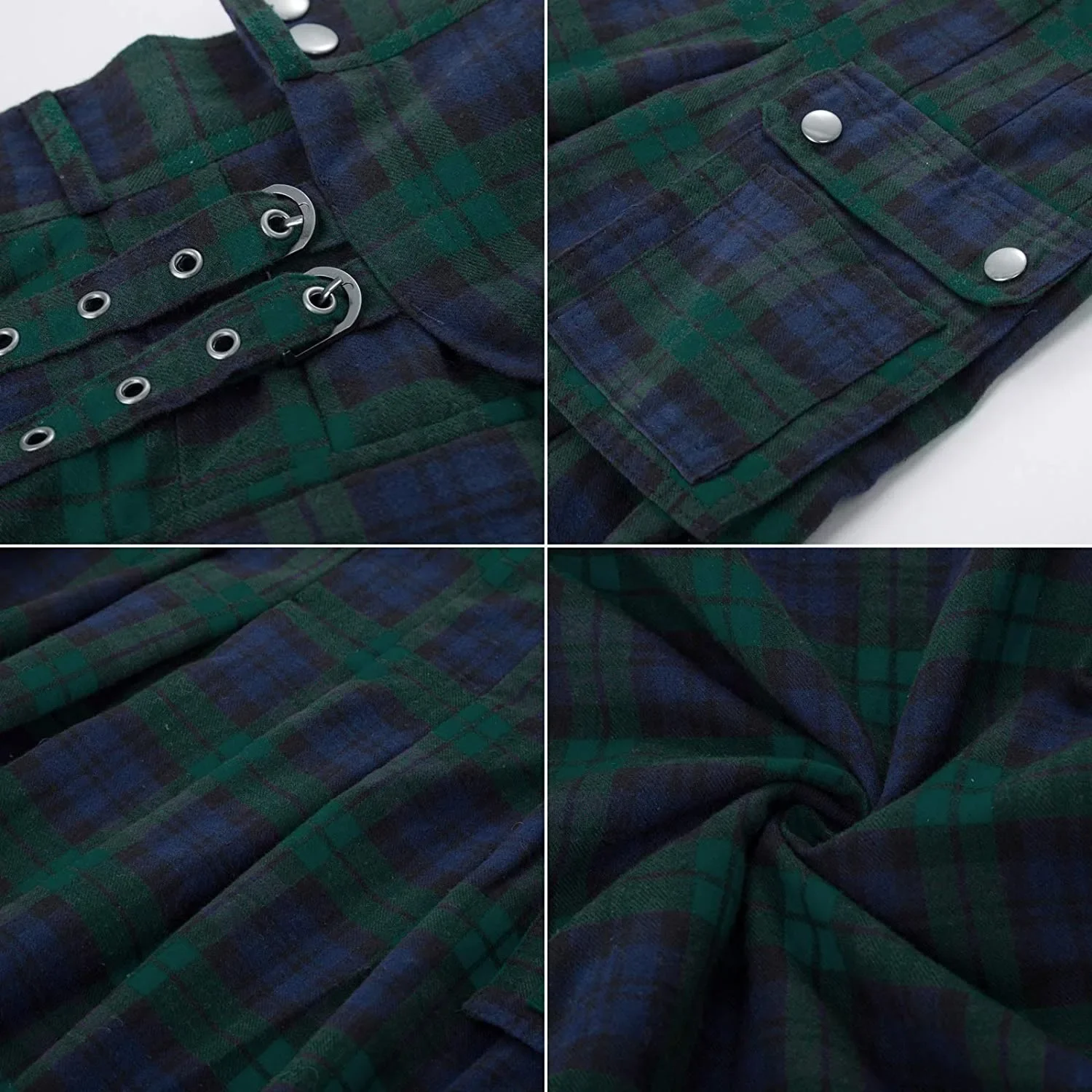 Men's Scottish Festive Skirt Men's Check Contrast Pleated Skirt 4