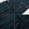 Men's Scottish Festive Skirt Men's Check Contrast Pleated Skirt 4