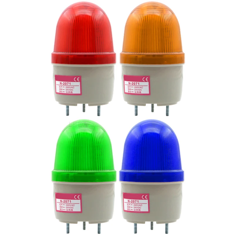 

1Pcs N-2071 Warning Lights Without Sound LED Flash Chang Liang Alarm Lamp Bolt Installation Red Yellow Green Blue