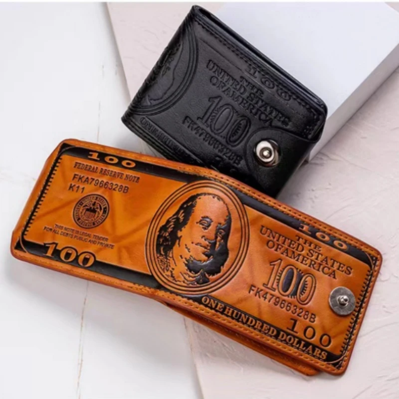 

PU Leather Dollar Graphic Wallets for Men Women Small Money Aesthetic Bags Hasp Coin Purse Card Holders Mans Folding Wallets Y2k