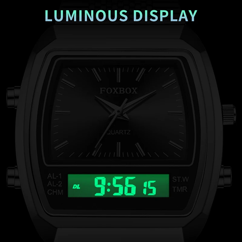Foxbox 2026 New Luxury Mens Watch Sports Fashion Digital Watches Men Waterproof Luminous Steel Quartz Wristwatches Reloj Hombre, Alina Gadgets