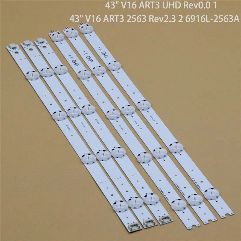 Kit Led Tv Array Bar 43 "V16 Art3 Uhd Rev0.0 1 Strisce Di Retroilluminazione 43" V16 Art3 2563 Rev2.3 2 Bande Di Retroilluminazione Matrix Line Tapes