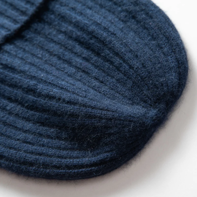 MERRILAMB Kaschmir Mützen für Frauen Neue Winter Gestrickte Kopfbedeckungen Warm Halten Hut Hohe Qualität Feste Beiläufige Outdoor Caps Skullies – Detail 37