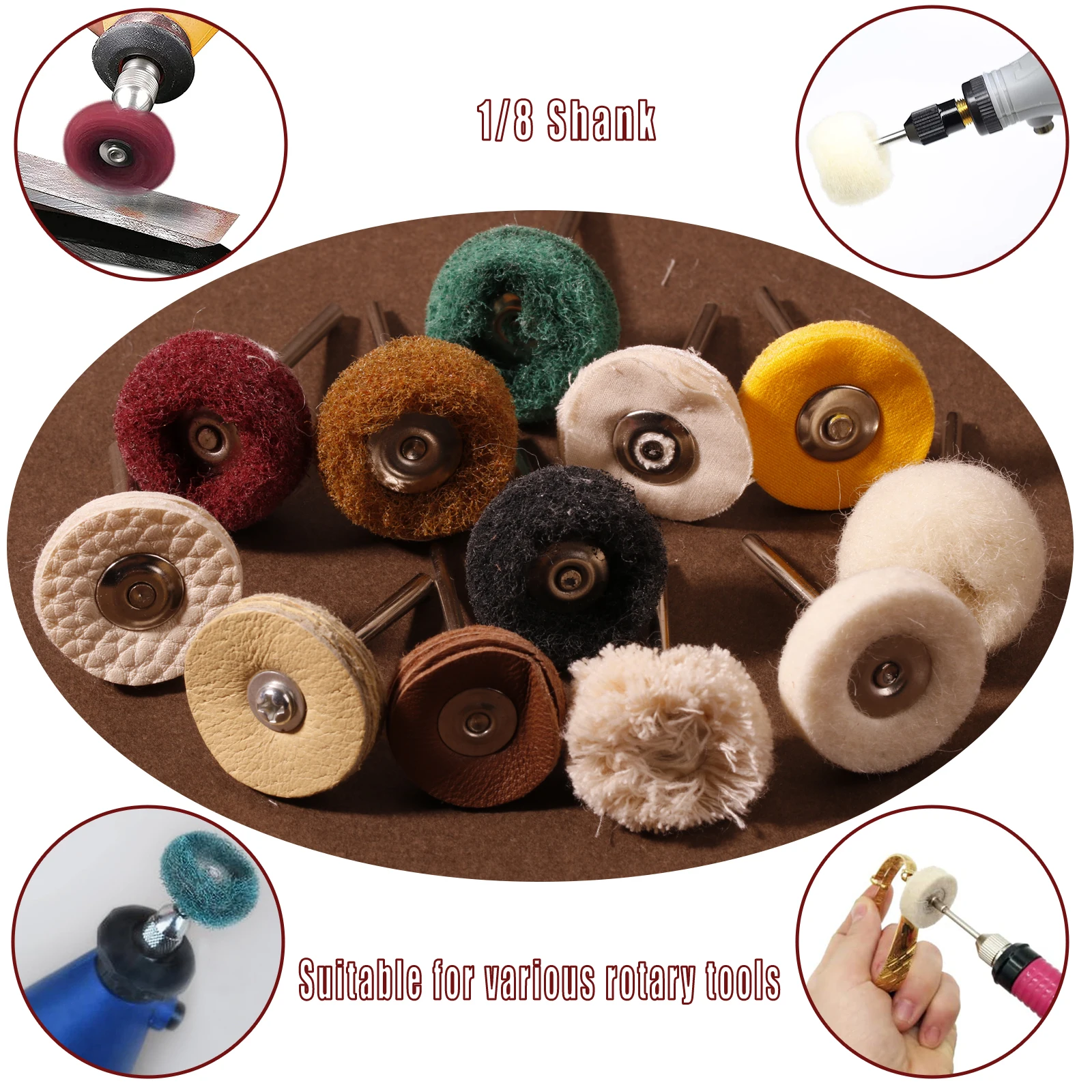 Polishing Wheels Wool Felt Abrasive Jewelry Watch Buffing Wheel