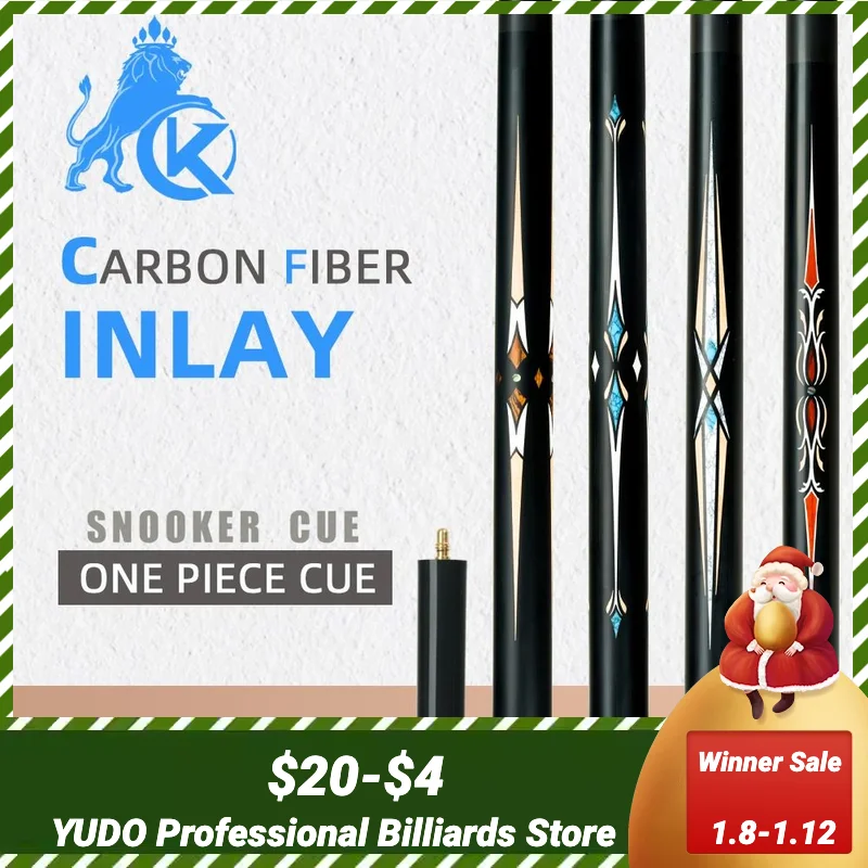 

KONLLEN Snooker Cue Stick 10.2mm Inlay Carbon Fiber Single Cue Ebony Butt Black Technology Billiard Cue with Extension and Case