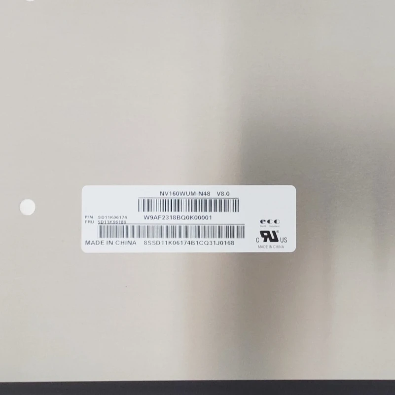 NV160WUM-N48 N160JCE-ELL B160UAN04.2 B160UAN03.3 16.0 inç İnce LED Matrix Dizüstü Bilgisayar LCD Ekranı 16:10 IPS 60HZ 30Pins 1920x1200