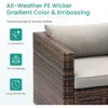 5-Piece Outdoor Sectional Furniture, Outdoor Furniture Set w Grey Cushions,Wicker Patio Furniture Patio Conversation Sets Wicker 3