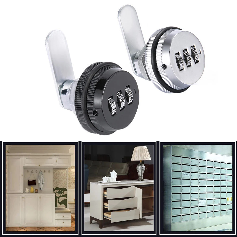 3 Digit Security Password Keyless Drawer Cam Lock Combination Coded Door Cabinet Home Hardware Zinc Alloy Mail Box password lock combination locks