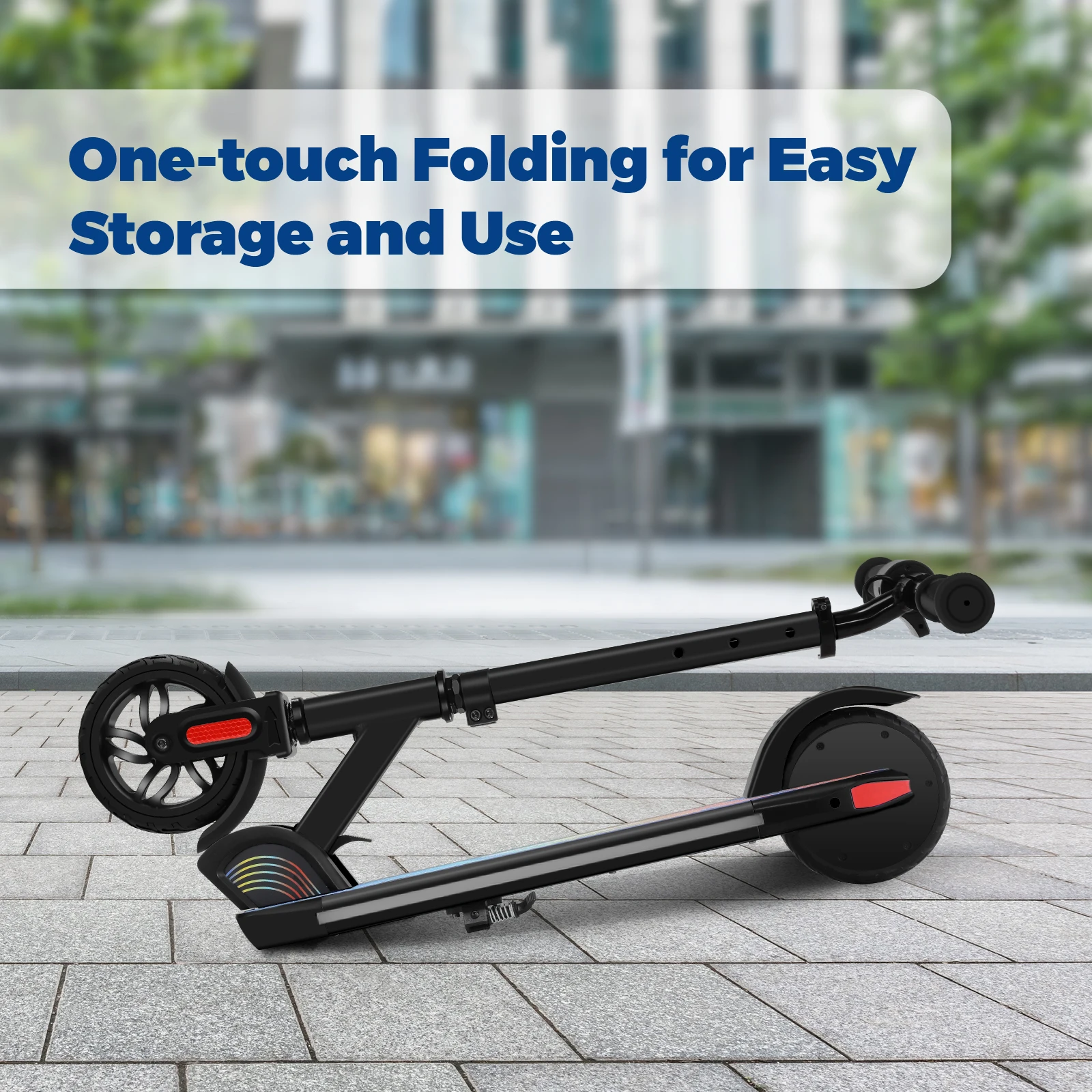 Electric Scooter for Kids, 150W/180W Motor, Max 7 Miles, Adjustable Height & Speed, Foldable Kids Electric Scooter with Lights
