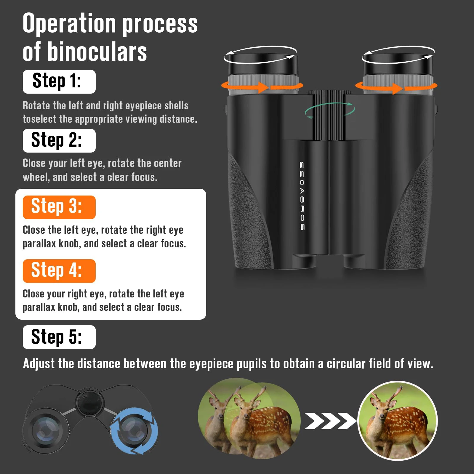 성인 및 어린이용 12X32 쌍안경 - 고배율, 선명한 시야 확보 - 소형 고화질 쌍안경