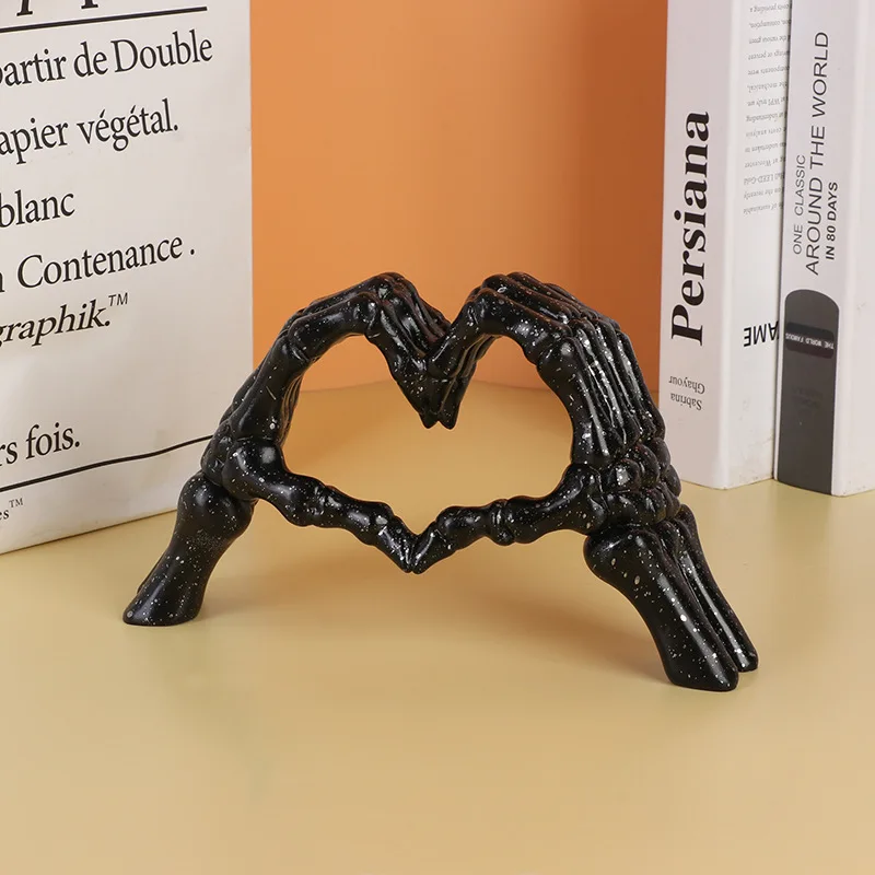 Nordic Creative Style Heart Gesture Sculpture Resin Abstract Home Living Room Desktop Ornaments Halloween Modern Decoration Gift desktop trays decoration sculpture living room tea table ornaments porch key jewelry dish storage box home decorative statue
