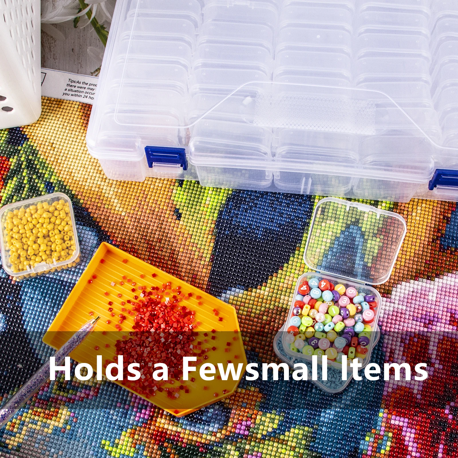 1 Set 45 Grid Small Bead Organizers, Bead Storage Containers Portable Organizer, Storage Gift Diamond Painting Stone Beads