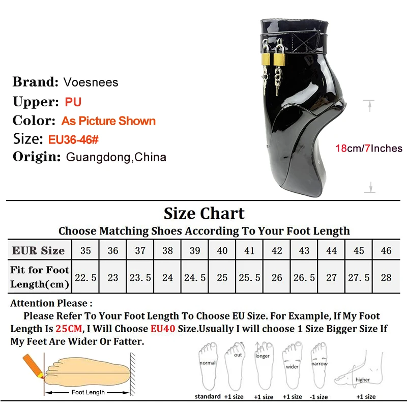 Strange style Hoof Heel Ballet Ankle Boots Women 18CM Super High Heel Lockable Wrap Strap Sexy Heelless Style Fetish Black Shoes