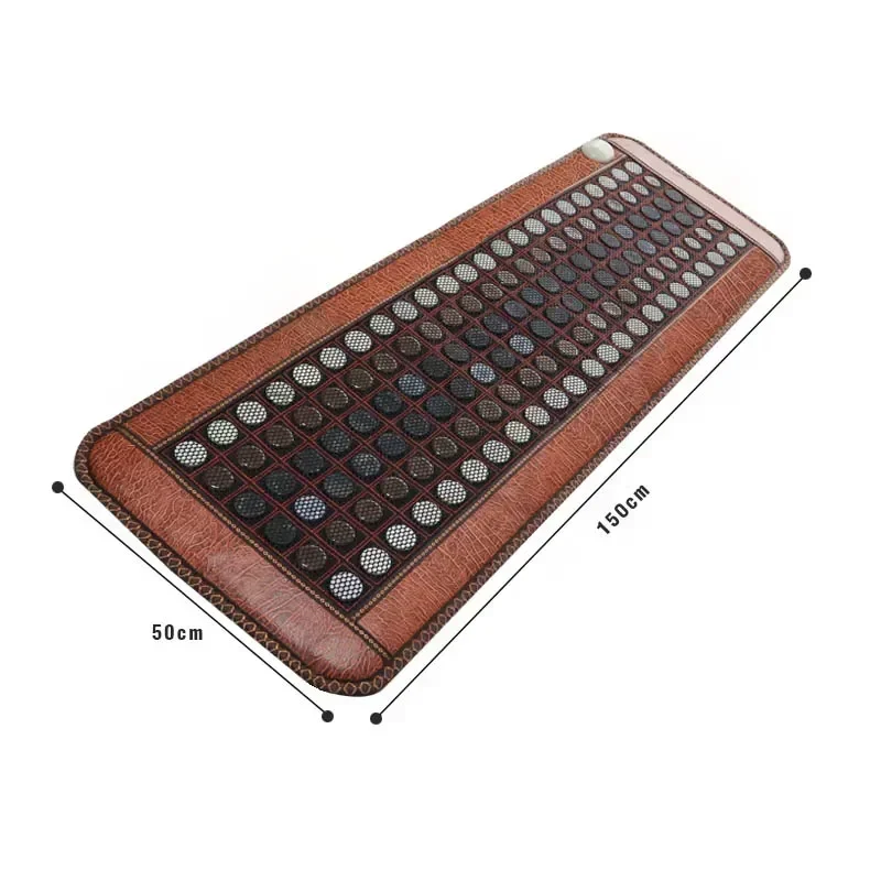 Brown Jade Heating Mat With Heat Therapy of Stones Tourmaline-Negative Ions-Mesh Mat With Adjustable Timer & Temperature
