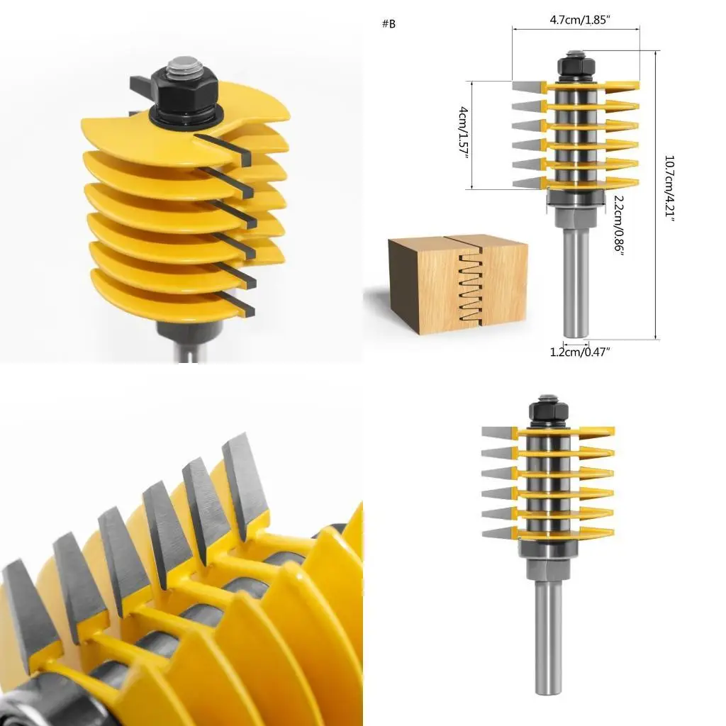 Adjustable Finger Joint Router Bit 8mm 12mm 12.7mm Shank Woodworking ...