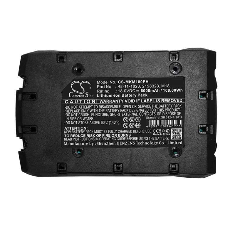 

CS 6000mAh Battery For 48-11-1828 48-11-1840 4932352667 4932430062 B41A B41B C 18 B M18 M18 B2 M18 B5 M18XC YTB313