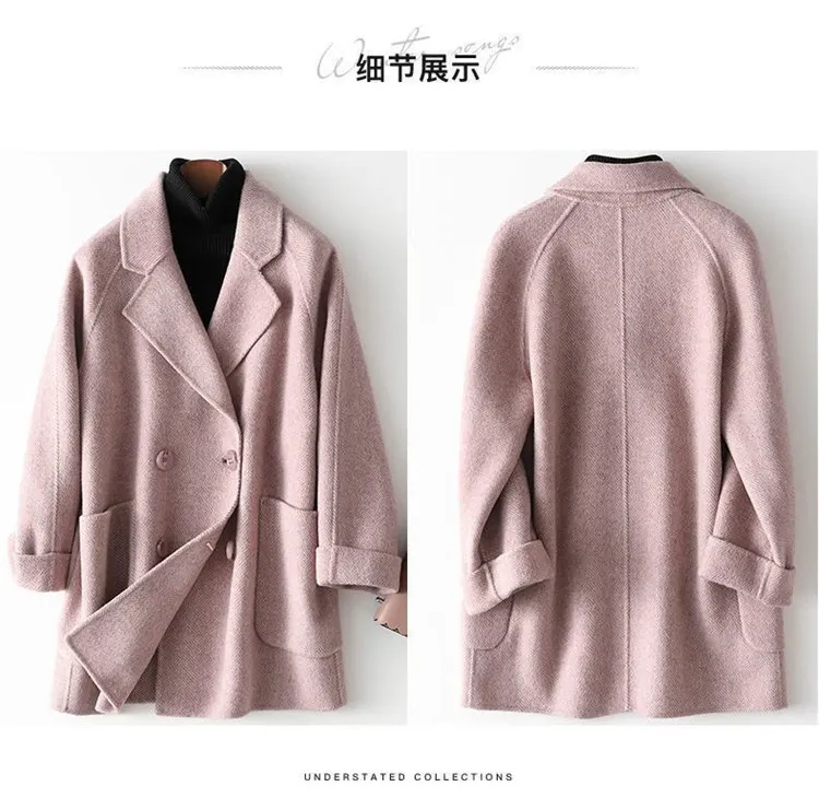 long puffer coat Autumn And Winter Clothing New Fashion Herringbone Pattern Woolen Coat Women Temperament Slim Suit Collar Coat Trend N1579 long black puffer