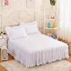 1pcs Elegant Princess Bed Skirt Non-slip Mattress Cover Ruffled Lace Bed Skirt Bedsheet Protector Bedspread No Pillowcase 5
