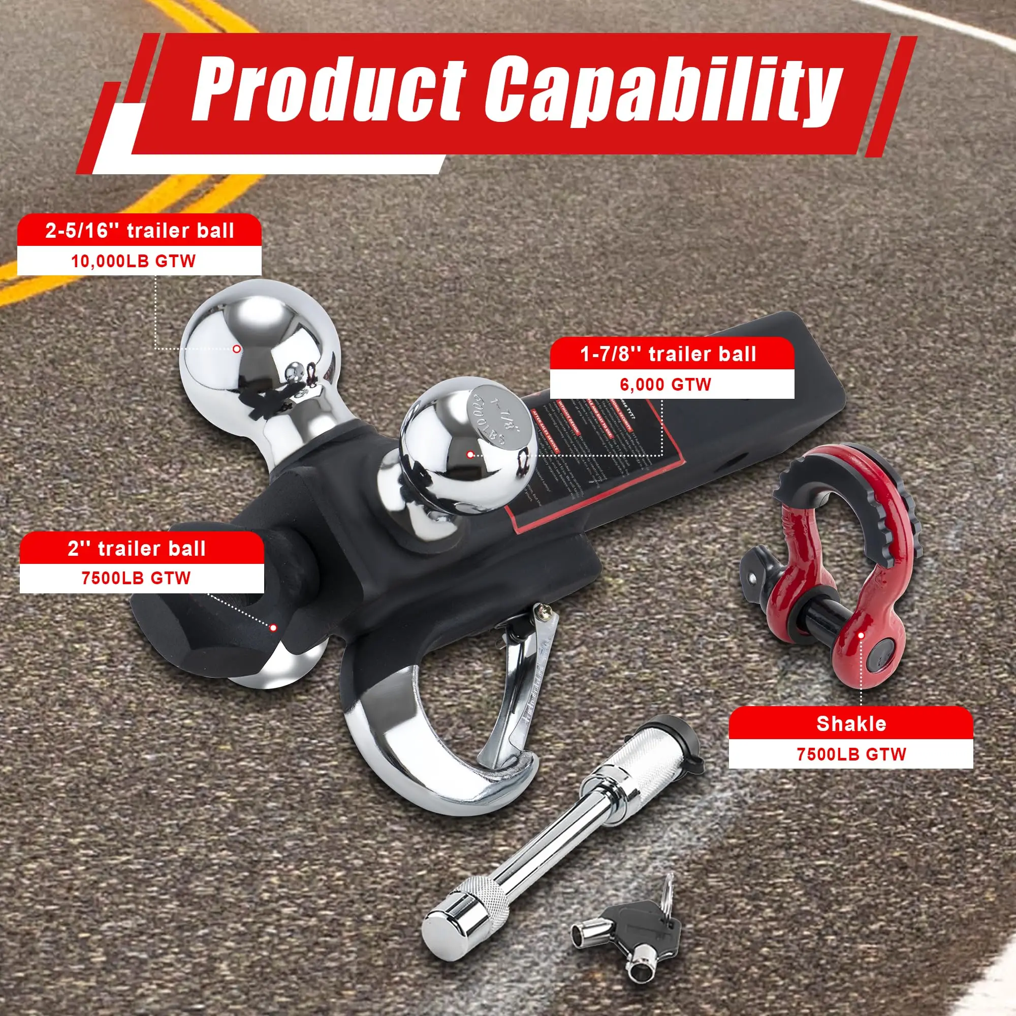 TYT Tri Ball Hitch Mount features