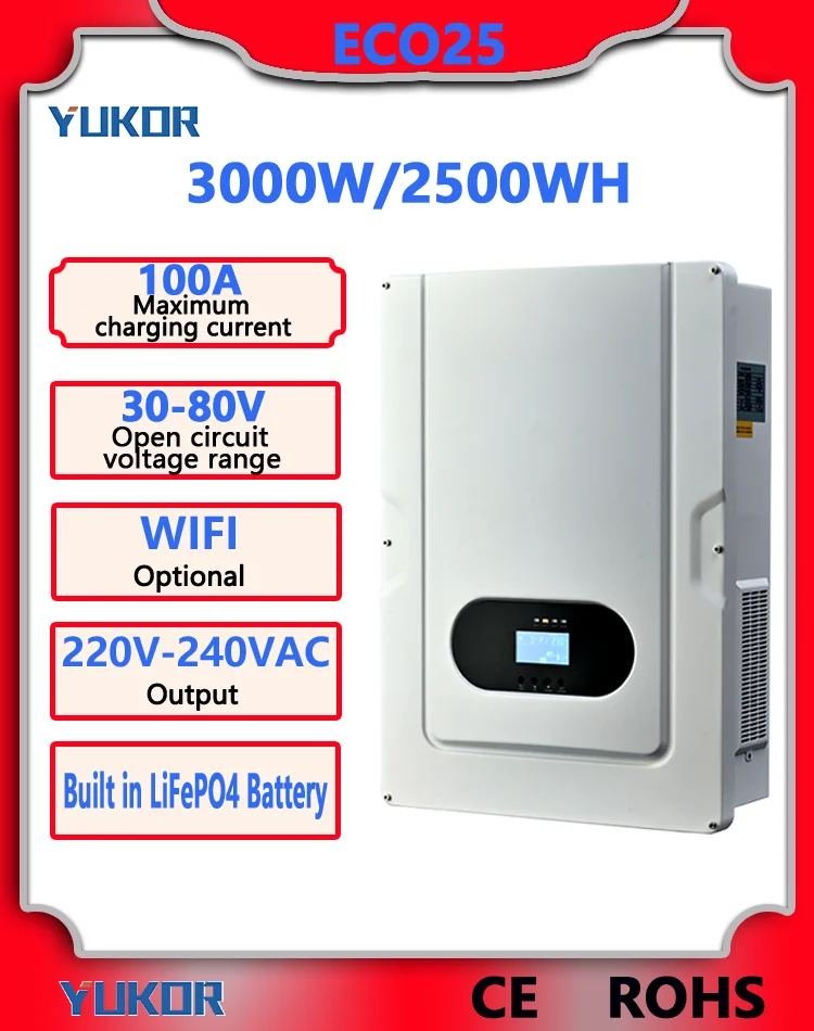Solarinverterstorageallinonemachine3kwoutput25KWHLiFePO4