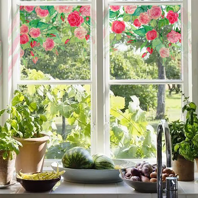 Enhance Your Home with Kizcozy Spring Rose Garden Window Clings