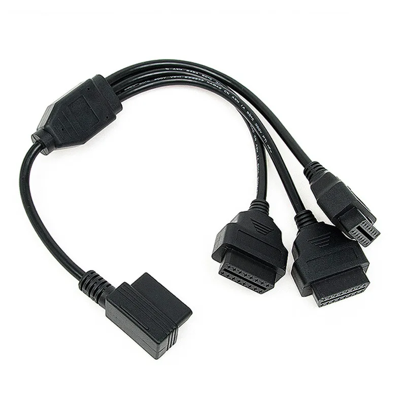 

OBDII 16 Pin 1 Male Splitter to 3 Female Extension Cable OBD2 Car Diagnostic Extender Cord Adapter 50cm