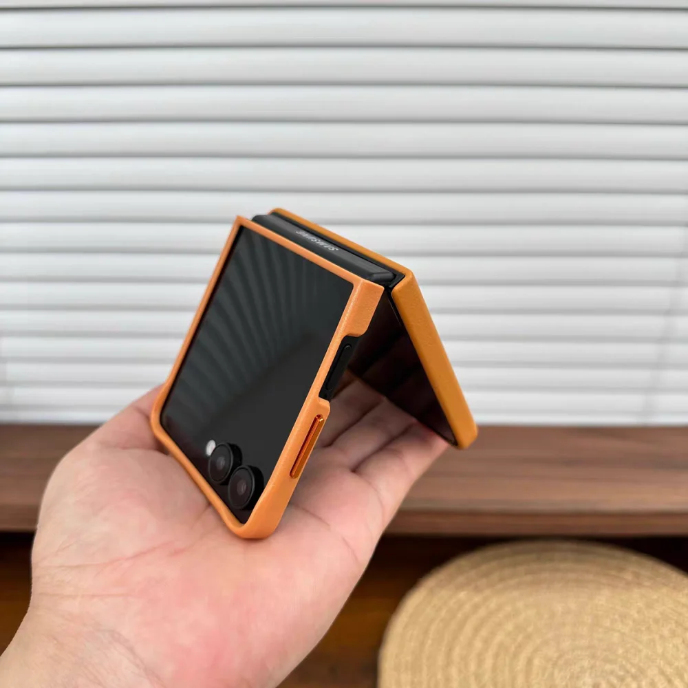 Luxury Genuine Leather Full Protective Shockproof Case for Samsung Galaxy Z Flip