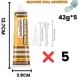 Versatile High - Strength Adhesive for Silicone, Plastic, Metal, and Glass Repairs (42g 5pc)