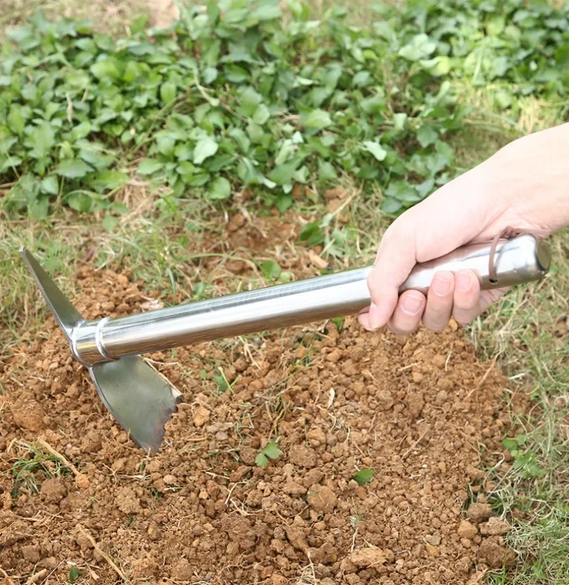 Gardening Digging Tool Garden Weeding Excavator Hand Rake Metal Rake Stainless Steel Hoe Farm Garden Tool