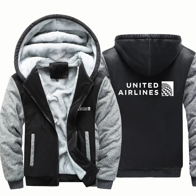 

Новинка от Good United Airlines, осенне-зимнее теплое Мужское пальто, куртка, шерстяное флисовое пальто на молнии с капюшоном, толстовки для мужчин