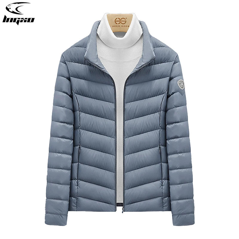 

LNGXO Camping Down Jackets Women Ultralight Thermal Winter Puffer Jacket Outdoor Hiking Trekking Ski Coat Windproof Plush Collar