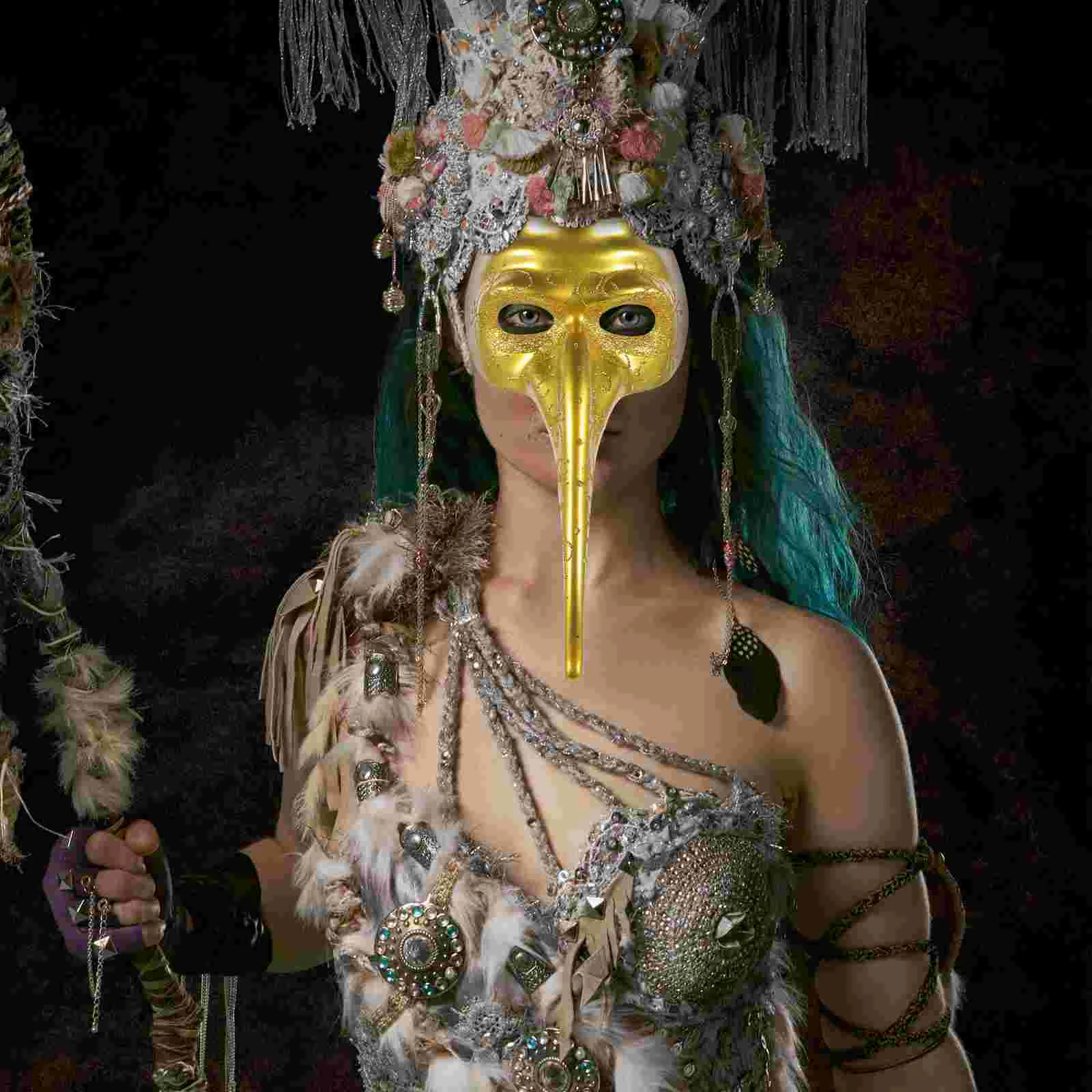 

Long Nose Mask Masquerade Prop Halloween Mardi Gras for Men Decorative Costume Accessories Festival Women Party