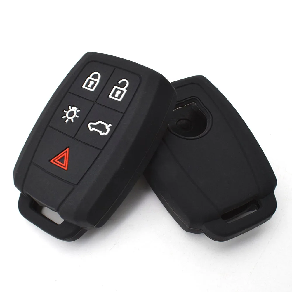 Key Case 5 Buttons Silicone Key Case Fob For Volvo XC90 C70 S60 D5 V50 S40 C30 Keyless Remote Key Cover Shell Skin Holder