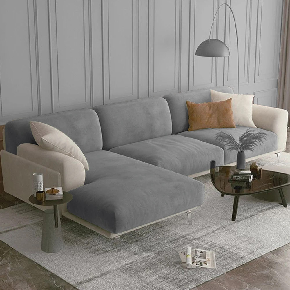 Luxurious Velvet Plush Stretch Sofa Cover - Soft, Removable Slipcover for Living Room and Lounge