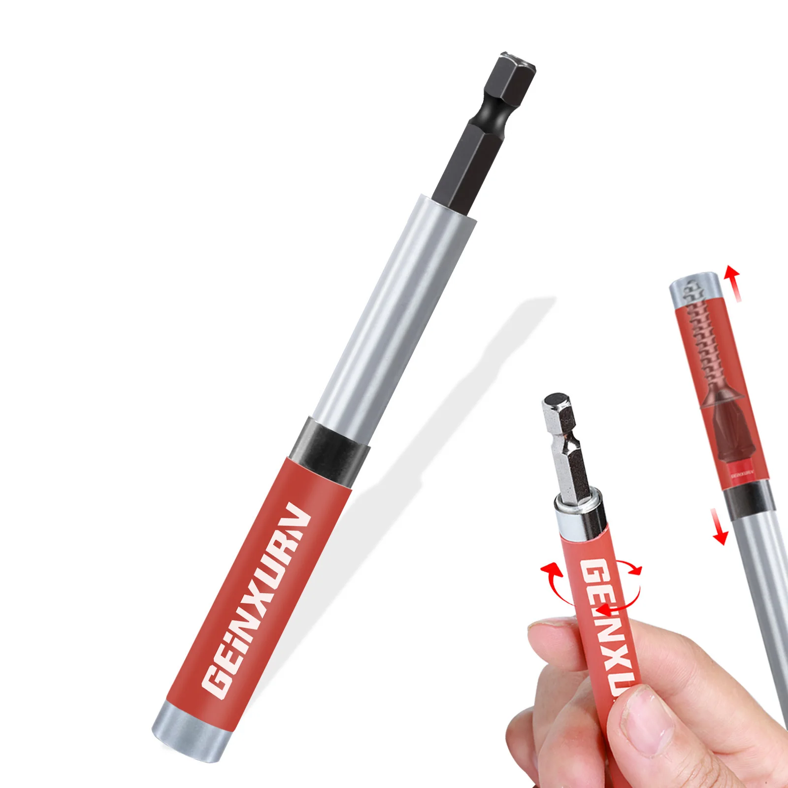 Drive Guide Geinxurn Self Retracting Sleeve(3.15&rdquo;) Screwdriver Bit Magnetic Drill Bit Tip Holder