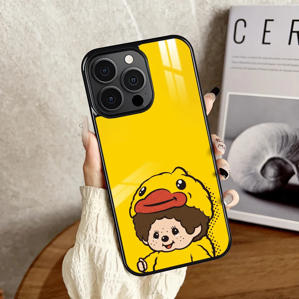Niedliche Cartoon-M-Monchhichi-Handyhülle für iPhone 16 15 14 13 12 11 Pro Xs Max Mini Plus, rutschfest, stoßfest, harte Funda – Detail 8