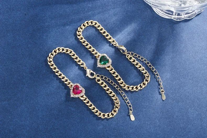 

Hot selling bracelet ruby love main stone 8*8 bracelet women TBB128