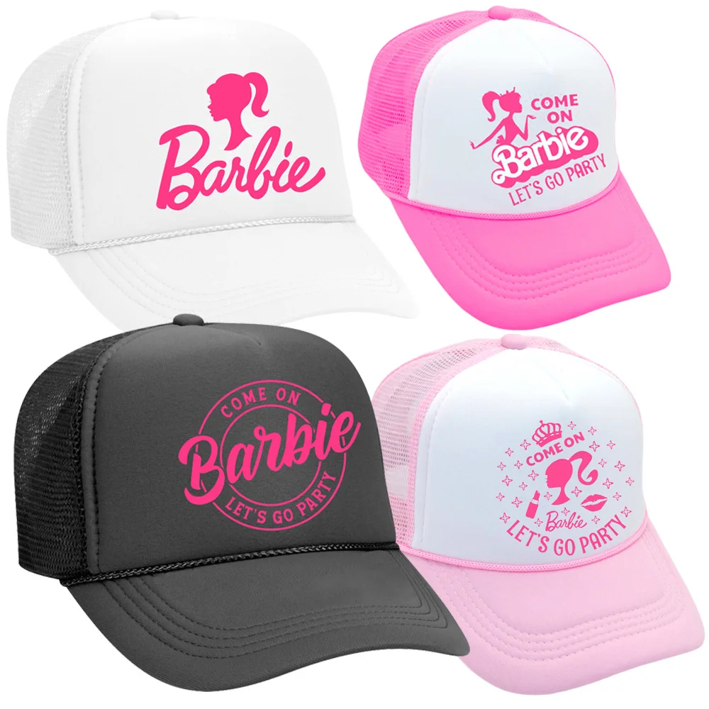 

New Kawaii Barbie Letters Baseball Cap Anime Cartoon Fashion Summer Adjustable Sun Caps Outdoor Casual Peaked Hat